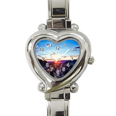 Iceland Landscape Mountains Stream Heart Italian Charm Watch by BangZart