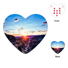 Iceland Landscape Mountains Stream Playing Cards (heart)  by BangZart