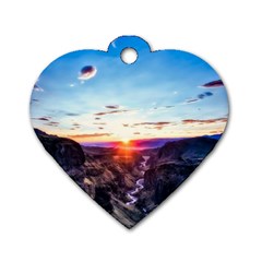 Iceland Landscape Mountains Stream Dog Tag Heart (one Side) by BangZart