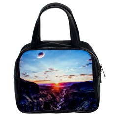 Iceland Landscape Mountains Stream Classic Handbags (2 Sides) by BangZart