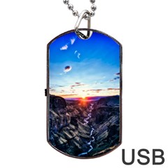 Iceland Landscape Mountains Stream Dog Tag Usb Flash (one Side) by BangZart