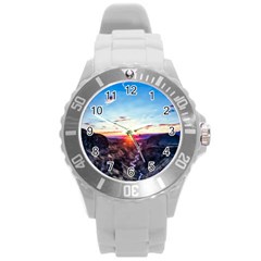 Iceland Landscape Mountains Stream Round Plastic Sport Watch (l) by BangZart