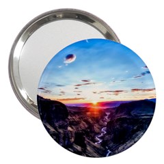 Iceland Landscape Mountains Stream 3  Handbag Mirrors by BangZart