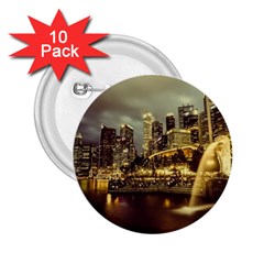 Singapore City Urban Skyline 2 25  Buttons (10 Pack)  by BangZart