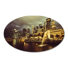 Singapore City Urban Skyline Oval Magnet by BangZart