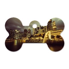 Singapore City Urban Skyline Dog Tag Bone (one Side) by BangZart