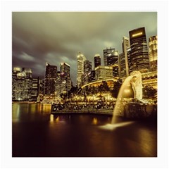 Singapore City Urban Skyline Medium Glasses Cloth by BangZart