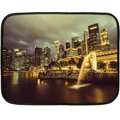 Singapore City Urban Skyline Double Sided Fleece Blanket (mini)  by BangZart