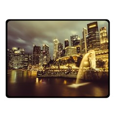 Singapore City Urban Skyline Fleece Blanket (small) by BangZart