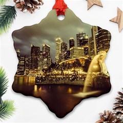 Singapore City Urban Skyline Snowflake Ornament (two Sides) by BangZart