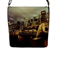 Singapore City Urban Skyline Flap Messenger Bag (l)  by BangZart