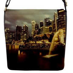 Singapore City Urban Skyline Flap Messenger Bag (s) by BangZart