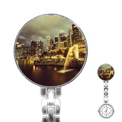 Singapore City Urban Skyline Stainless Steel Nurses Watch by BangZart