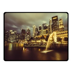 Singapore City Urban Skyline Double Sided Fleece Blanket (small)  by BangZart