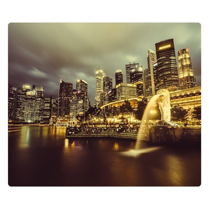 Singapore City Urban Skyline Double Sided Flano Blanket (Small) 