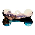 Austria Mountains Lake Water Dog Tag Bone (Two Sides) Back