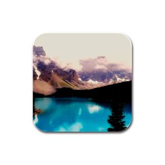 Austria Mountains Lake Water Rubber Square Coaster (4 Pack)  by BangZart