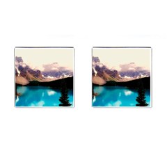 Austria Mountains Lake Water Cufflinks (square) by BangZart