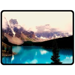 Austria Mountains Lake Water Fleece Blanket (large)  by BangZart