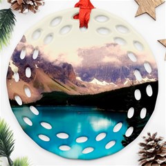 Austria Mountains Lake Water Ornament (round Filigree) by BangZart