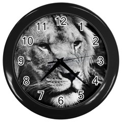 Africa Lion Male Closeup Macro Wall Clocks (black) by BangZart