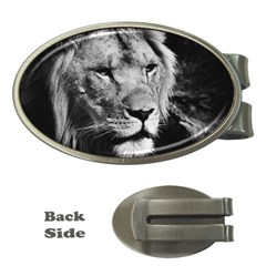 Africa Lion Male Closeup Macro Money Clips (oval)  by BangZart