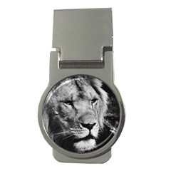 Africa Lion Male Closeup Macro Money Clips (round)  by BangZart