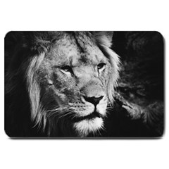 Africa Lion Male Closeup Macro Large Doormat  by BangZart