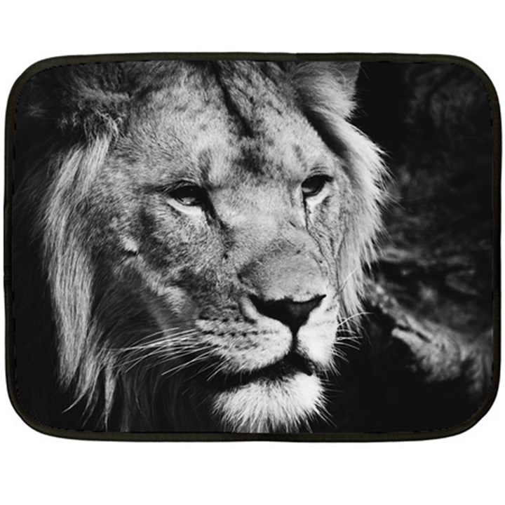 Africa Lion Male Closeup Macro Double Sided Fleece Blanket (Mini) 