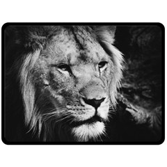 Africa Lion Male Closeup Macro Fleece Blanket (large)  by BangZart