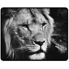 Africa Lion Male Closeup Macro Fleece Blanket (medium)  by BangZart