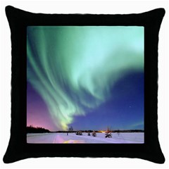 Aurora Borealis Alaska Space Throw Pillow Case (black) by BangZart