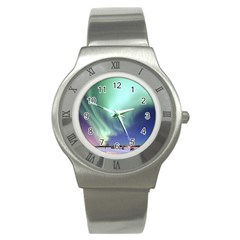 Aurora Borealis Alaska Space Stainless Steel Watch by BangZart