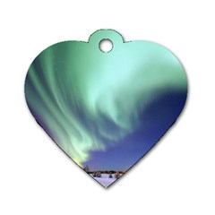 Aurora Borealis Alaska Space Dog Tag Heart (one Side) by BangZart