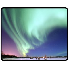 Aurora Borealis Alaska Space Fleece Blanket (medium)  by BangZart