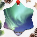 Aurora Borealis Alaska Space Snowflake Ornament (Two Sides) Front