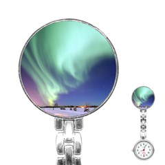 Aurora Borealis Alaska Space Stainless Steel Nurses Watch by BangZart