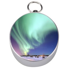 Aurora Borealis Alaska Space Silver Compasses by BangZart