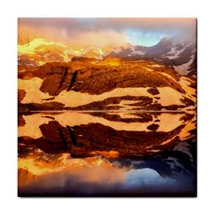 France Snow Winter Sunrise Fog Tile Coasters