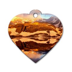 France Snow Winter Sunrise Fog Dog Tag Heart (Two Sides)