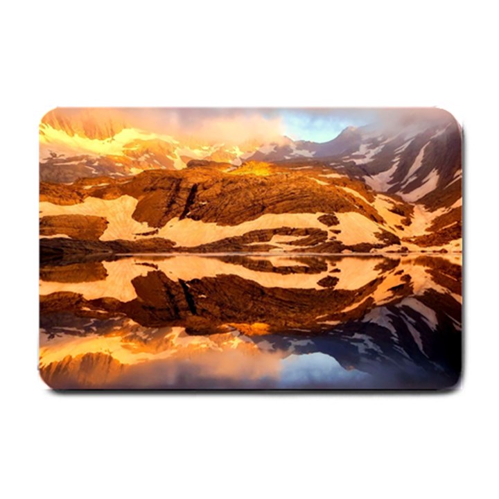 France Snow Winter Sunrise Fog Small Doormat 