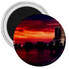 New York City Urban Skyline Harbor 3  Magnets