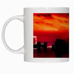 New York City Urban Skyline Harbor White Mugs by BangZart