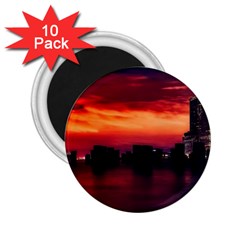 New York City Urban Skyline Harbor 2 25  Magnets (10 Pack)  by BangZart