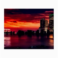 New York City Urban Skyline Harbor Small Glasses Cloth (2-side) by BangZart