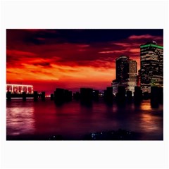 New York City Urban Skyline Harbor Large Glasses Cloth by BangZart