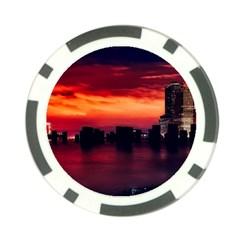 New York City Urban Skyline Harbor Poker Chip Card Guard (10 Pack) by BangZart