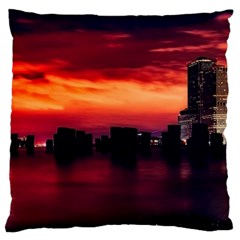 New York City Urban Skyline Harbor Large Cushion Case (two Sides) by BangZart