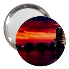 New York City Urban Skyline Harbor 3  Handbag Mirrors by BangZart