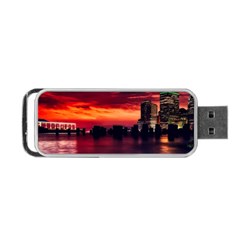 New York City Urban Skyline Harbor Portable Usb Flash (two Sides) by BangZart